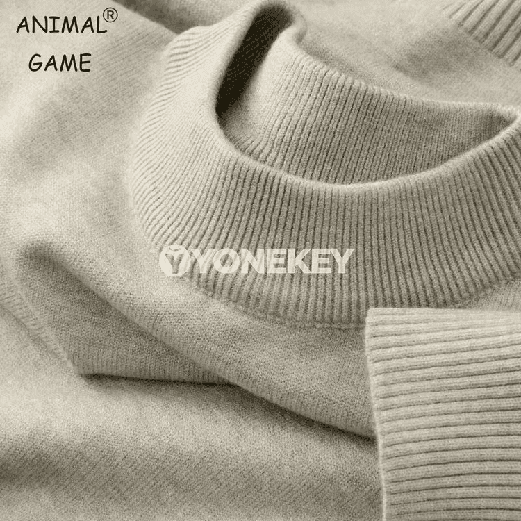 Erkekler üçin ýeňil dokalan ýokary boýunly switer, uzyn ýeňli ýyly
