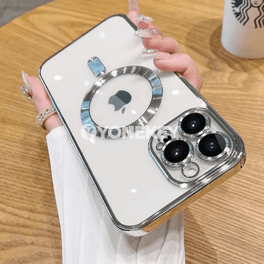 iPhone üçin magnitli wireless zarýadly transparant bumper gaby