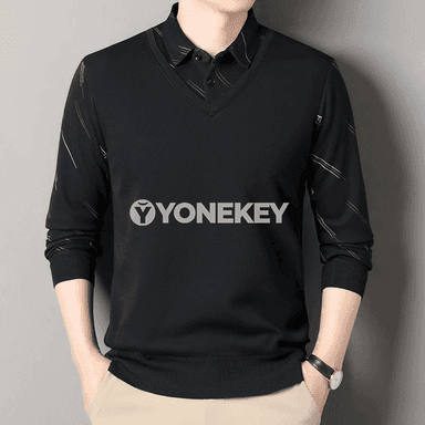 Erkekler üçin ýyly fleece polo görnüşli triko bluzka