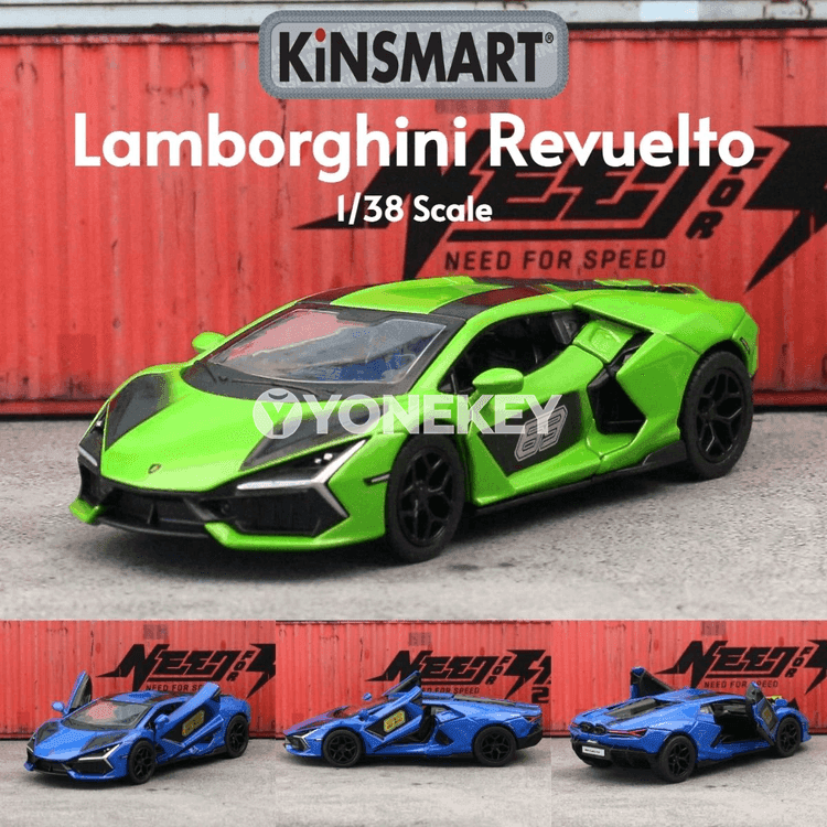 KiNSMART Lamborghini Revuelto 1:38 metal model awtoulagy, çekip barýan