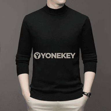 Erkekler üçin ýyly mock neck switer, gyşlyk gönükdirilen amatly model
