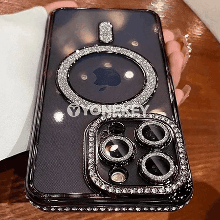 iPhone üçin ýumşak magnitli diamond korpus, glitterli
