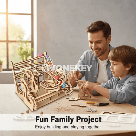 Çagalar üçin 3D agaç track ball jigsaw ylmy gurluşyk toplumy