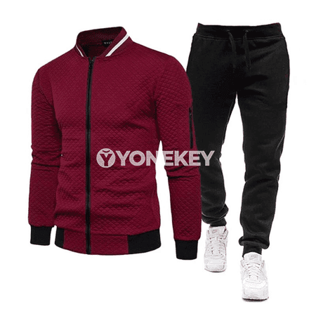 Erkekler üçin sport kostýum toplumy, iki bölekli, güýz-gyş üçin ýyly model