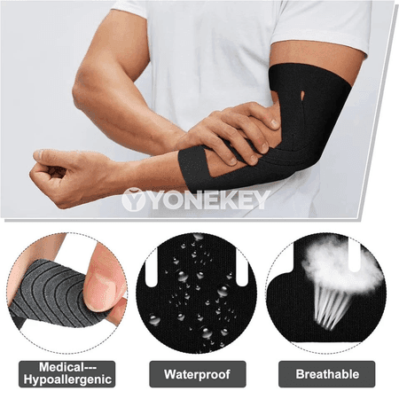 Dyz üçin öňünden kesilen kinesio lenta, 5 bölek, suw geçirmeýän