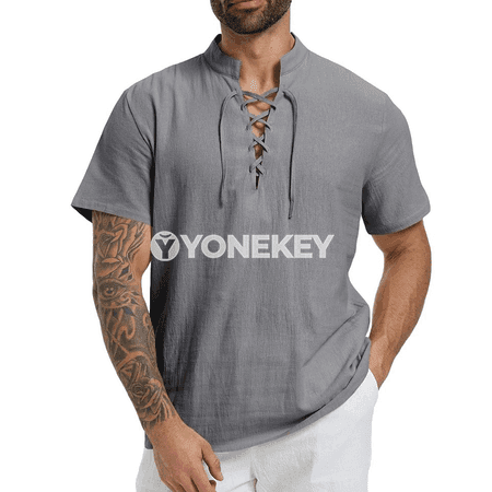 Erkekler üçin tomusky ýeňil Henley boýun futbolka