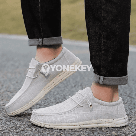 Erkekler üçin rahat kanwa slip-on aýakgaplar, 40-47 ölçeg