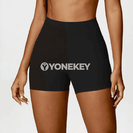 Zenanlar üçin ýokary belli sport şorty, yoga we fitnes üçin