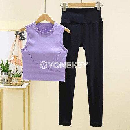 Aýal-gyzlar üçin 2 bölekli yoga kostýumy: sport topy we leggins