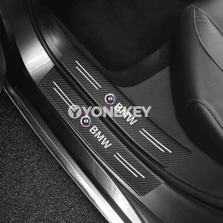 BMW üçin karbon doly sill gorag stikeri, bagaj we threshold listi