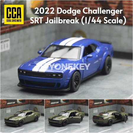 1:44 Dodge Challenger SRT Hellcat metal modeli, gapysy açylýar