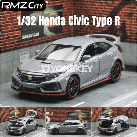 Honda Civic Type R 1:32 metal model awtoulagy, ses we ýagtylykly