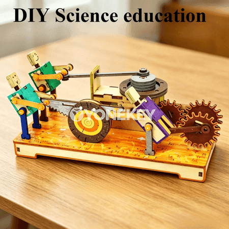 Çagalar üçin DIY ylmy okuw modeli, agaç bölekli ýygnalýan oýunjak