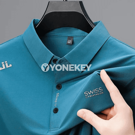 Erkekler üçin gysga ýeňli adaty polo köýnek, rahat we modaly