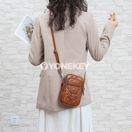Aýallar üçin kiçi PU deri egin sumkasy, vintage crossbody gapjyk