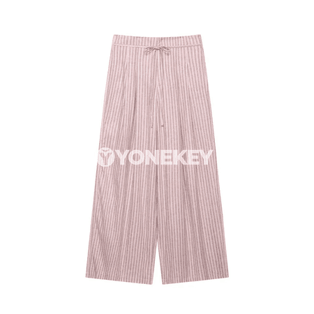 Zenanlar üçin giň balakly zolakly tomus pantalonlary
