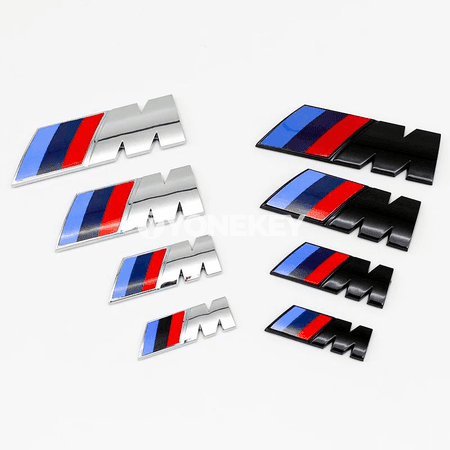 BMW M seriýasy üçin 3D ABS arka emblema — dürli ölçegler