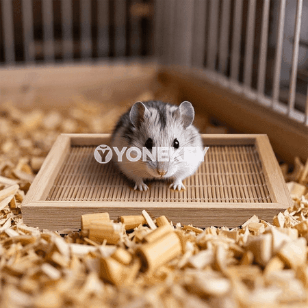 Kiçi hamster üçin tomus sowadyjy düşek, bambuk görnüşli ýatylýan ýer
