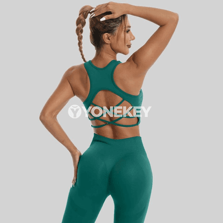 Zenanlar üçin tikişsiz ýokary bel sport komplekti, ýoga we fitnes üçin
