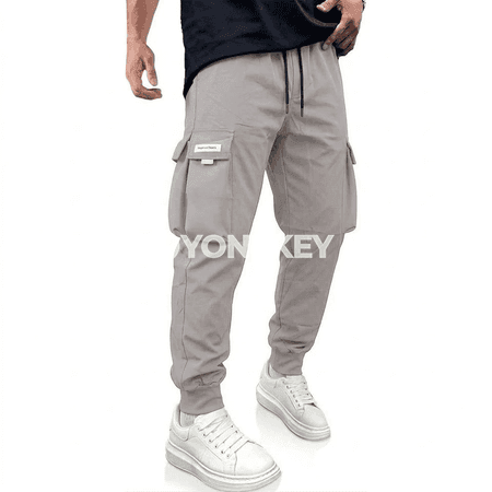 Erkekler üçin giň kesimli kargo balak, köp jübili sport modeli