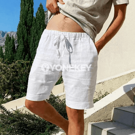Erkekler üçin dem alýan zygyr giň şortik, tomusky plýaž modeli