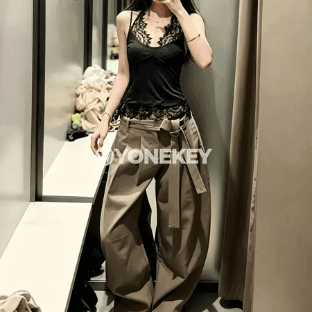 Zenanlar üçin dantelli halter top, tomusky moda görnüşi