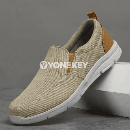 Erkekler üçin ýeňil kanwa loafers, rahat gündelik aýakgap
