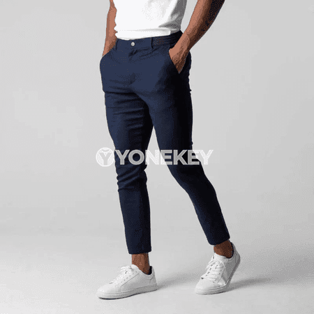 Erkekler üçin ýaz güýz iş balaklary, inçe laýyklykly gündelik model