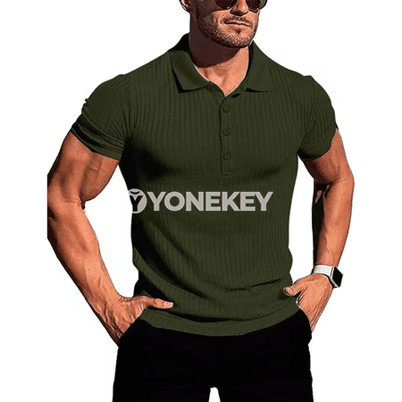 Erkekler üçin tomuslaýyn sport POLO köýnegi, ýeňil we elastik örme model