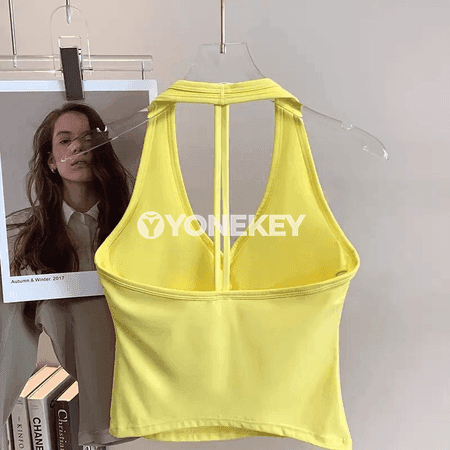 Zenanlar üçin dem alýan sport bra, arka açyk ýoga top