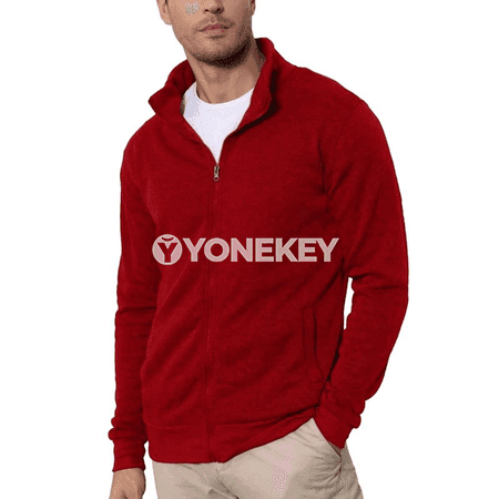 Erkekler üçin uzyn ýeňli fermuarly sport sweatshirt, döwrebap casual jaket