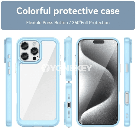 iPhone üçin transparent berk gorag gapagy, anti-çyzgy ýeňil korpus