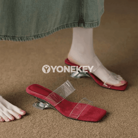Açyk burunly ýokary ökjeli moda sandallary – tomus üçin