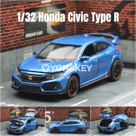 Honda Civic Type R 1:32 metal model awtoulagy, ses we ýagtylykly