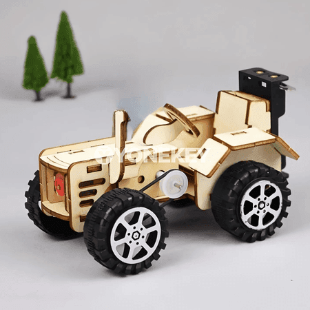 Traktor görnüşli agaç 3D ýygnalýan çagalar oýnawaçlary