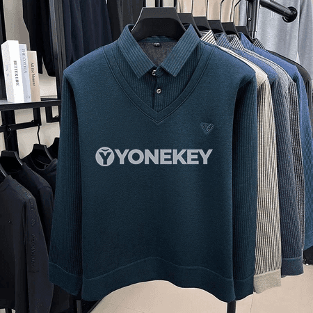 Erkekler üçin ýyly, ýumşak polo köýnek, güýz-gyş üçin