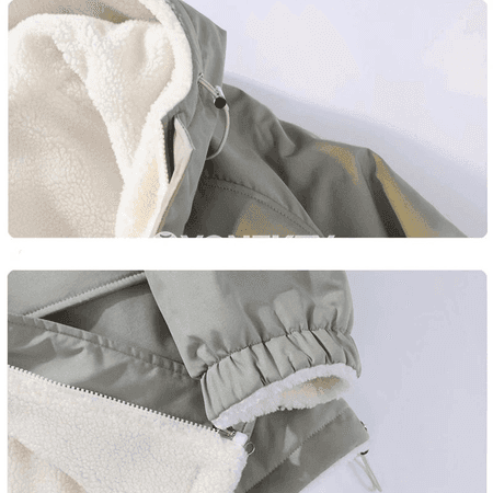 Erkekler üçin gyş ýyly kapüşonly parkaly palto, uly razmerli