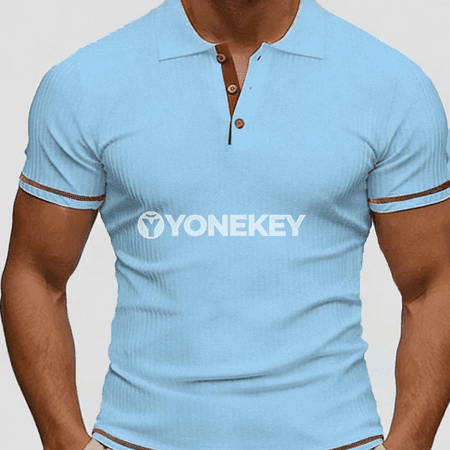 Erkekler üçin gündelik slim fit polo köýnek, bir reňkli