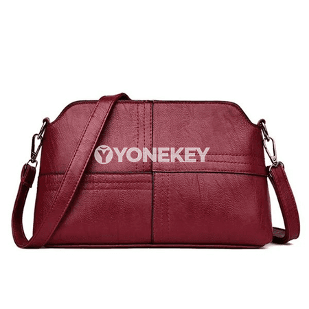 Zenanlar üçin vintage PU deri egn sumkasy, kiçi lux tote