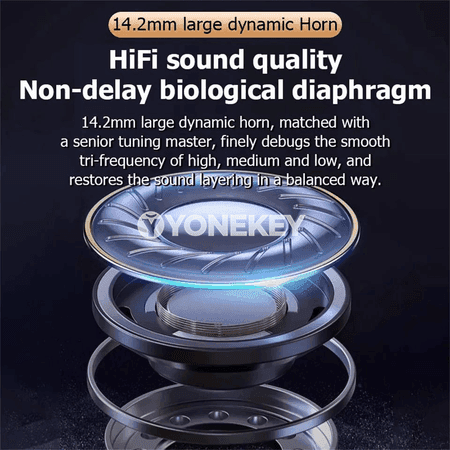 Simsiz Bluetooth sport nauşnigi, sensor dolandyryşly, LED ekranly