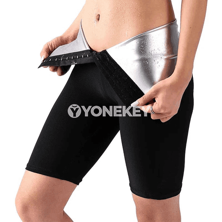 Beli şekillendiriji sauna şortlar, ýokary boýun, sport üçin