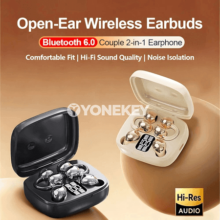 2-in-1 simsiz Bluetooth gulak klip naushnikler, güýçli stereo