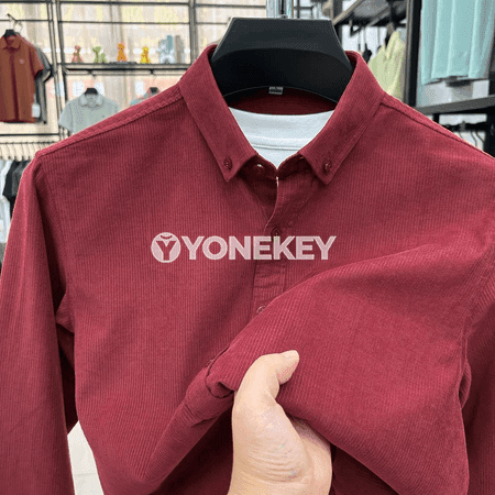 Erkekler üçin 100% pagta korduroý köýnek, ýeňli uzyn