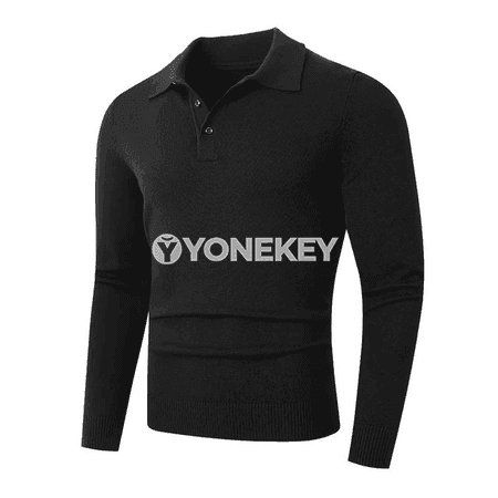 Erkekler üçin ýyly polo stilindäki uzyn ýeňli switer