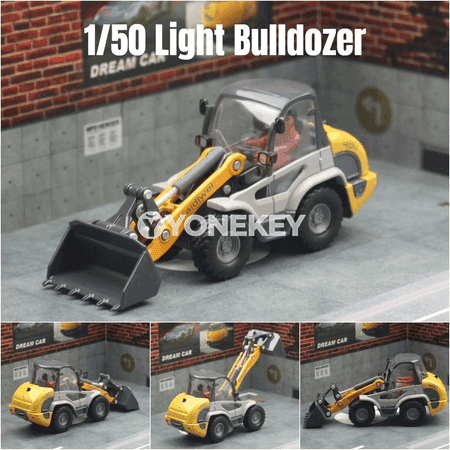 1:50 ýeňil buldozer metal maşyn modeli, kolleksiýa üçin