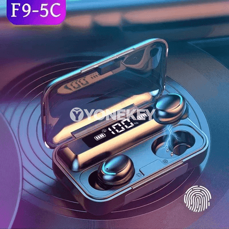 F9 simsiz Bluetooth naýnikler, 9D bassly, sport üçin mikrofonly