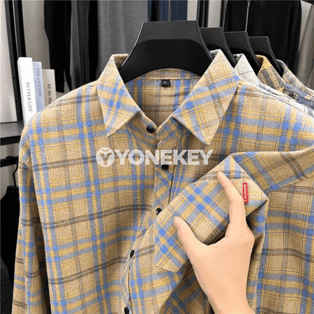 Erkekler üçin ýyly, düşnükli nagyşly flanel köýnek