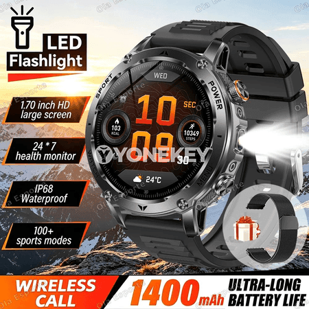HT30 1400 mAh sport akylly sagat, LED çyraly, Bluetooth jaňly