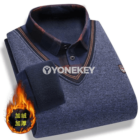 Erkekler üçin gyş trikotaž köýnek, iki gatly görnüşli sypaýy stil