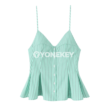 Zenanlar üçin zolakly, arka açyk, ýazlyk slim fit top